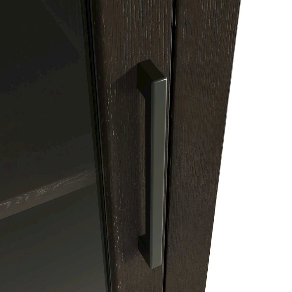 16 Inch Bath Storage Glass Cabinet in Chocolate Oak. Picture 5