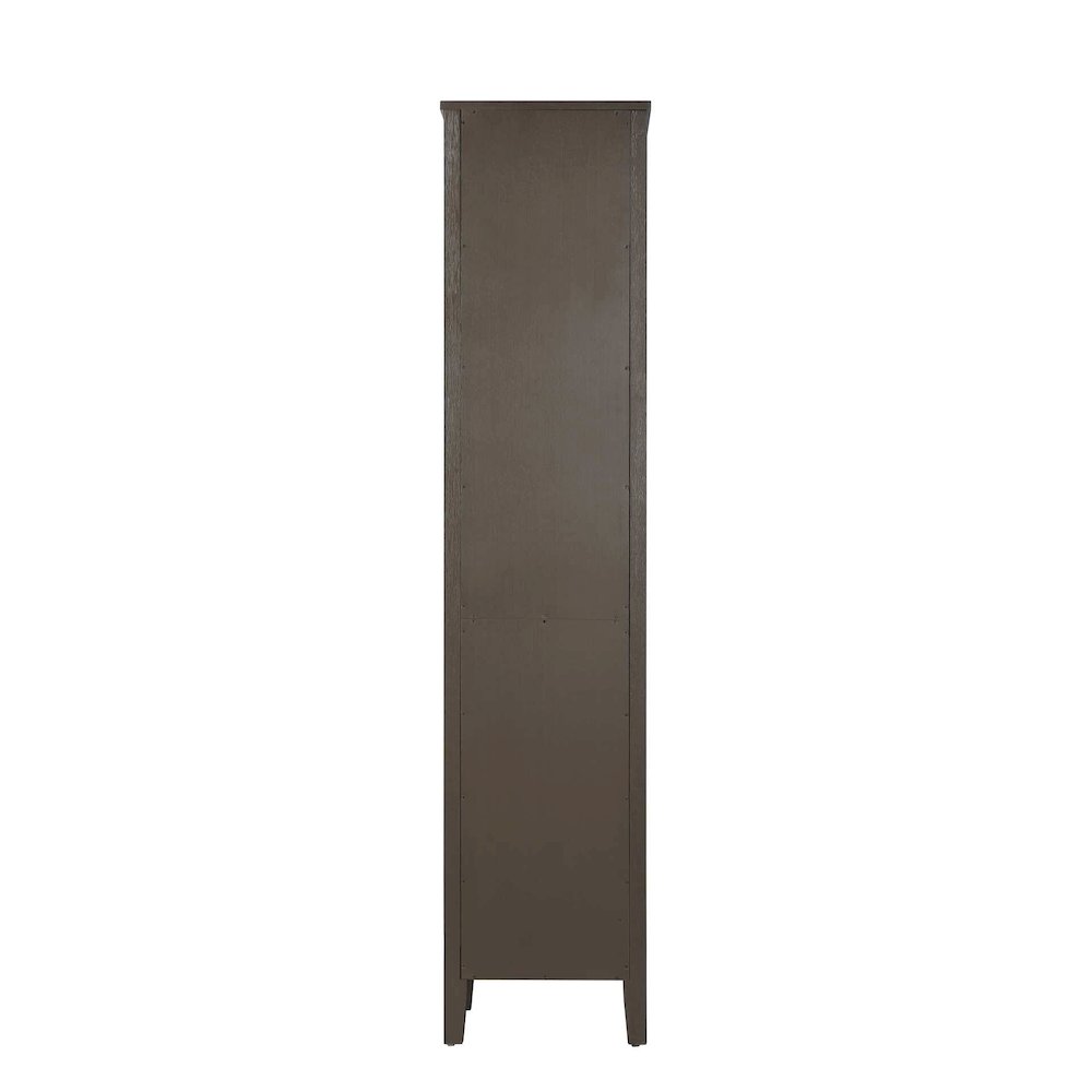 16 Inch Bath Storage Glass Cabinet in Chocolate Oak. Picture 7