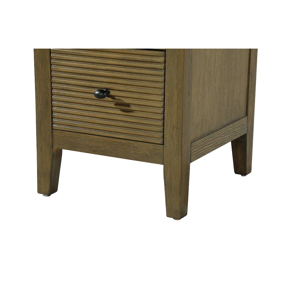16 Inch Bath Storage Glass Cabinet in Hazel Oak. Picture 6