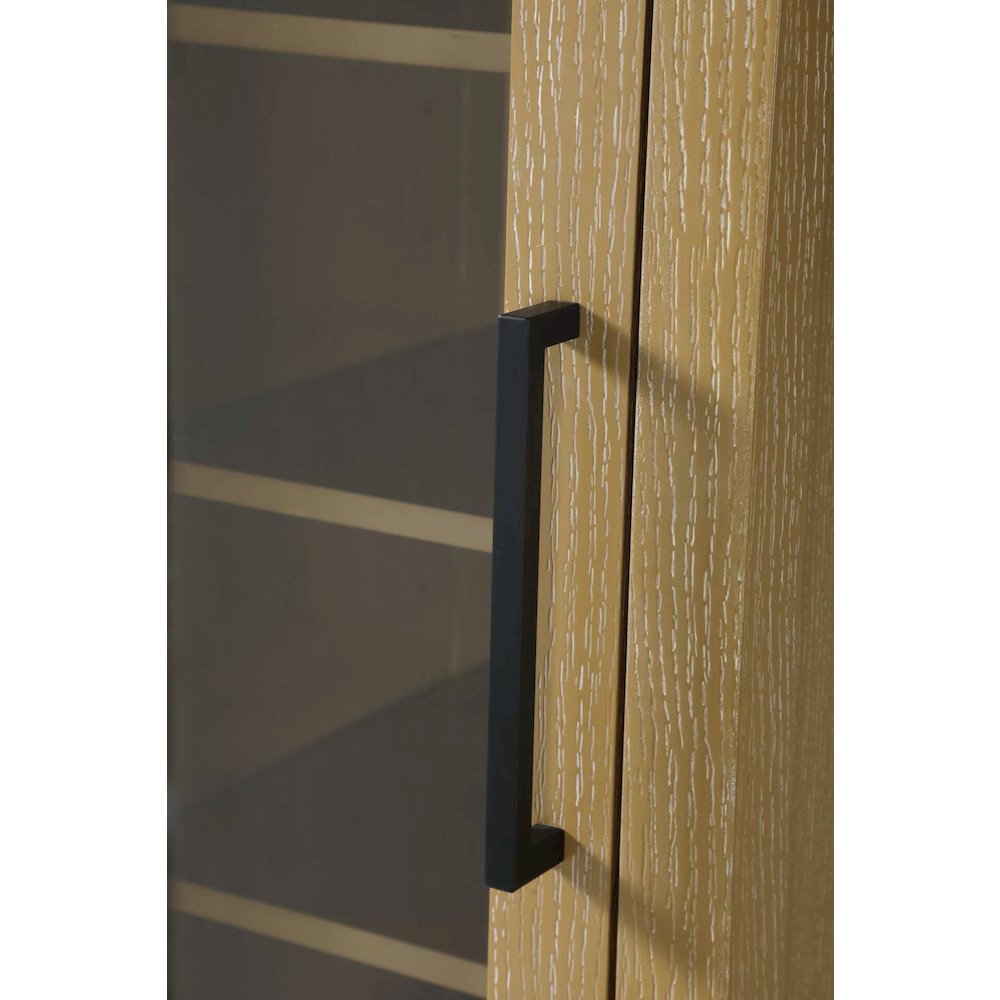 16 Inch Bath Storage Glass Cabinet in Linen Oak. Picture 3