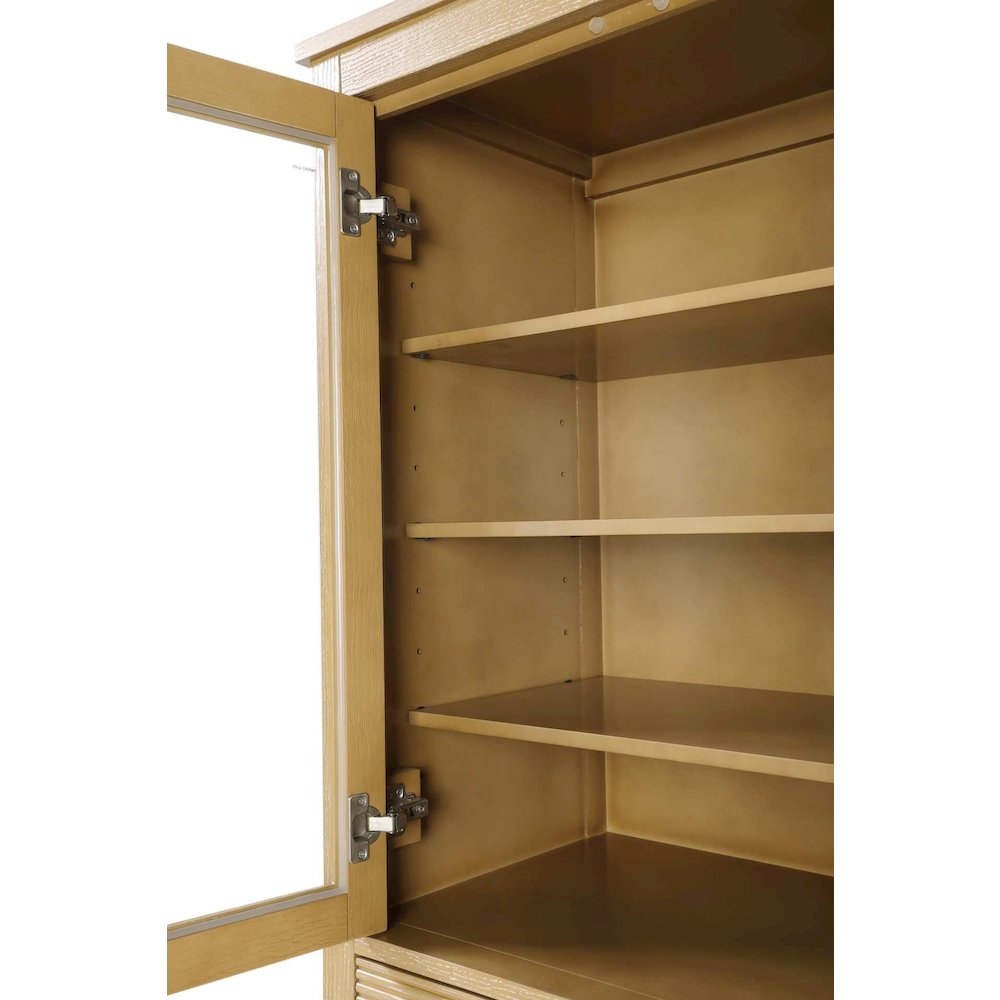 16 Inch Bath Storage Glass Cabinet in Linen Oak. Picture 5