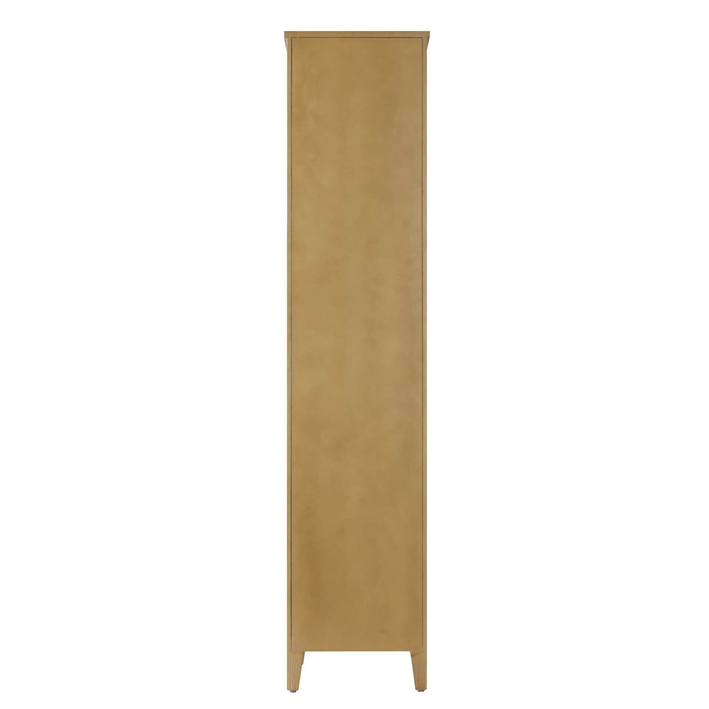 16 Inch Bath Storage Glass Cabinet in Linen Oak. Picture 7