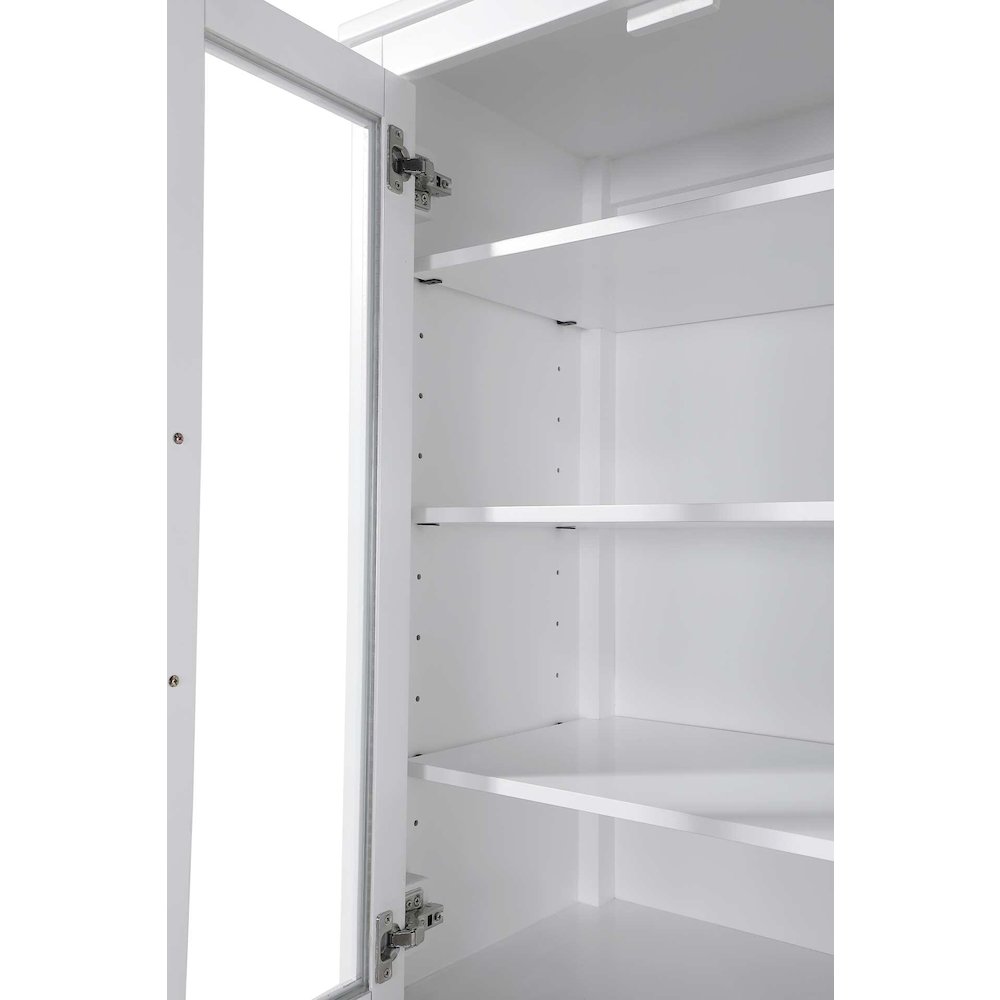 16 Inch Bath Storage Glass Cabinet in White. Picture 3