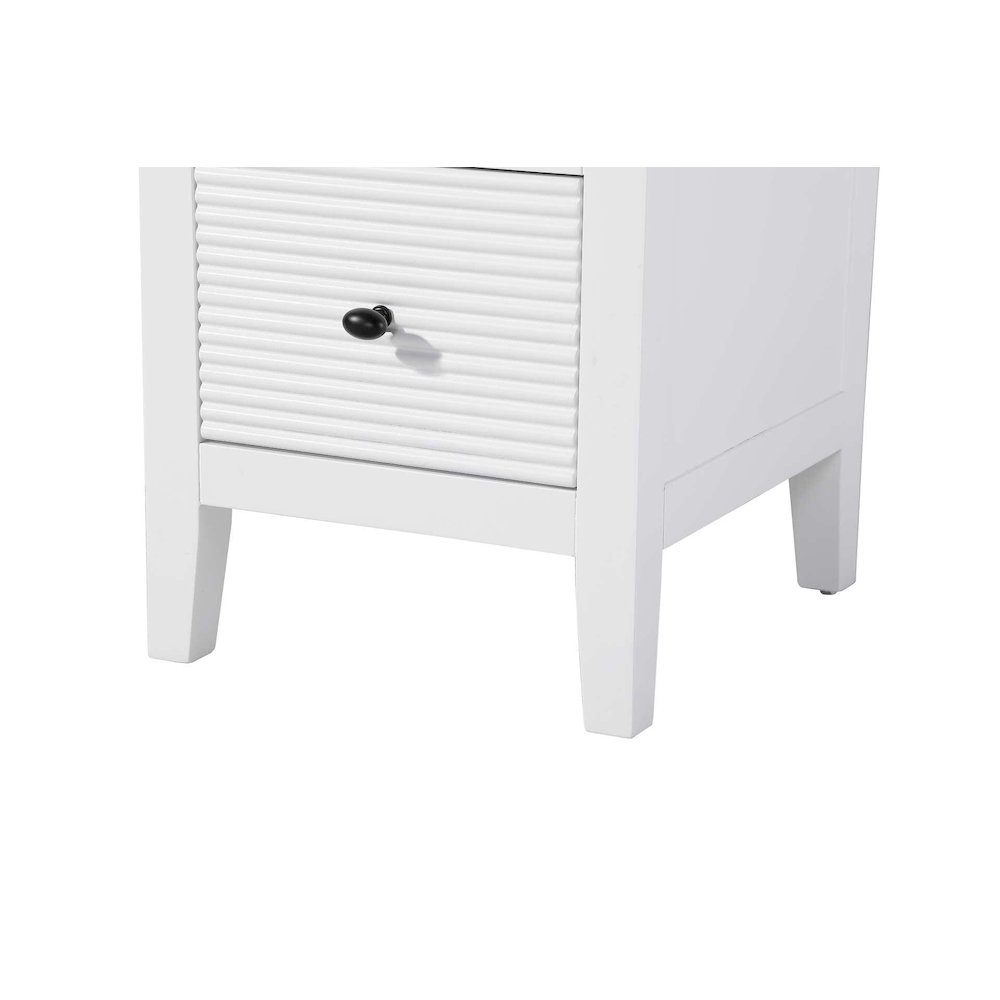 16 Inch Bath Storage Glass Cabinet in White. Picture 6