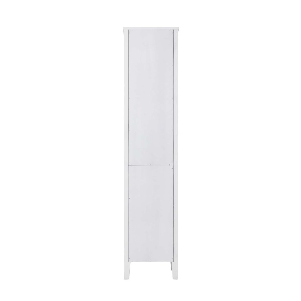 16 Inch Bath Storage Glass Cabinet in White. Picture 7
