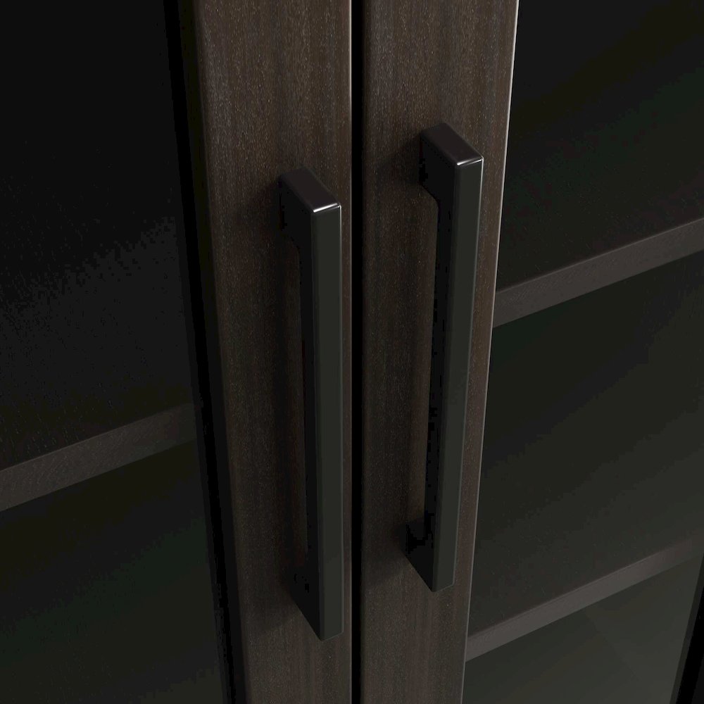 24 Inch Bath Storage Glass Cabinet in Chocolate Oak. Picture 5