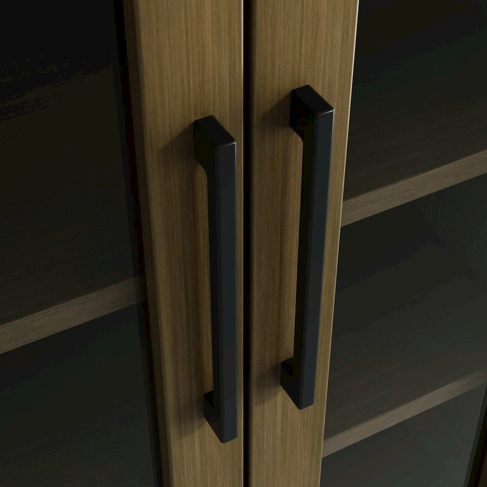 24 Inch Bath Storage Glass Cabinet in Hazel Oak. Picture 5