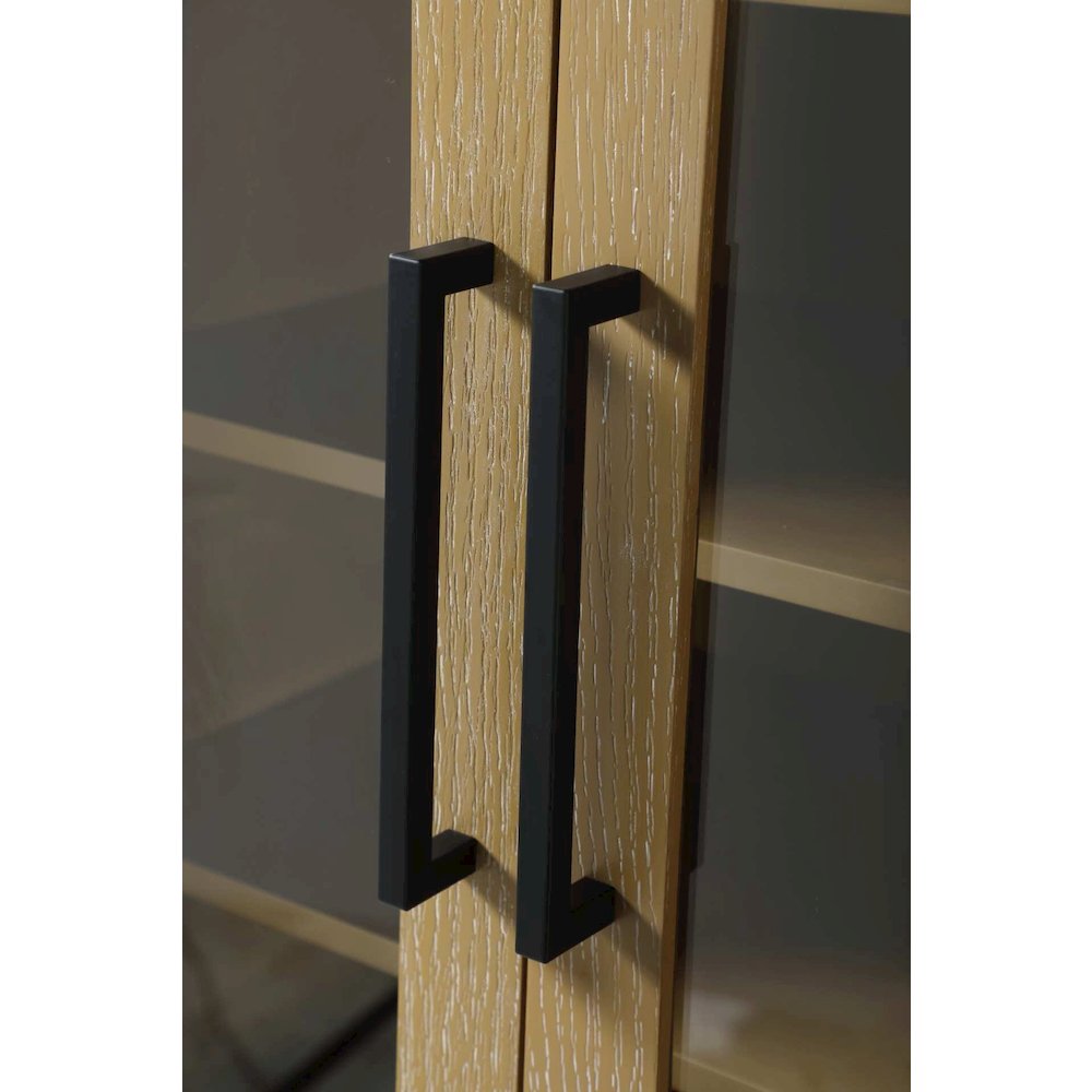24 Inch Bath Storage Glass Cabinet in Linen Oak. Picture 3