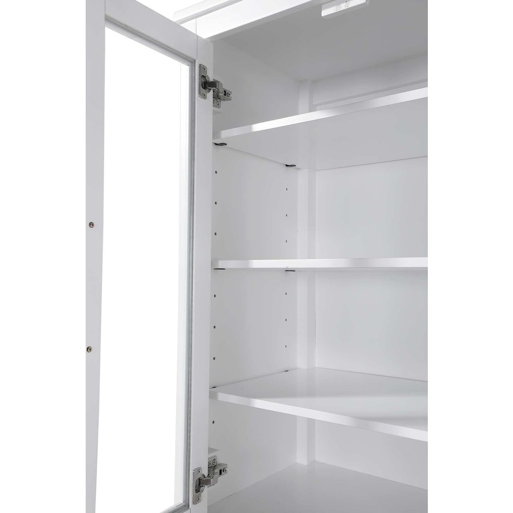 24 Inch Glass Bath Storage Glass Cabinet in White. Picture 3