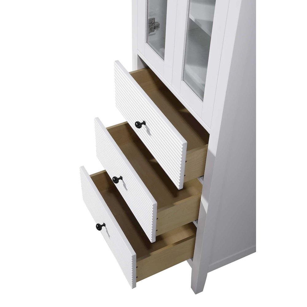 24 Inch Glass Bath Storage Glass Cabinet in White. Picture 4