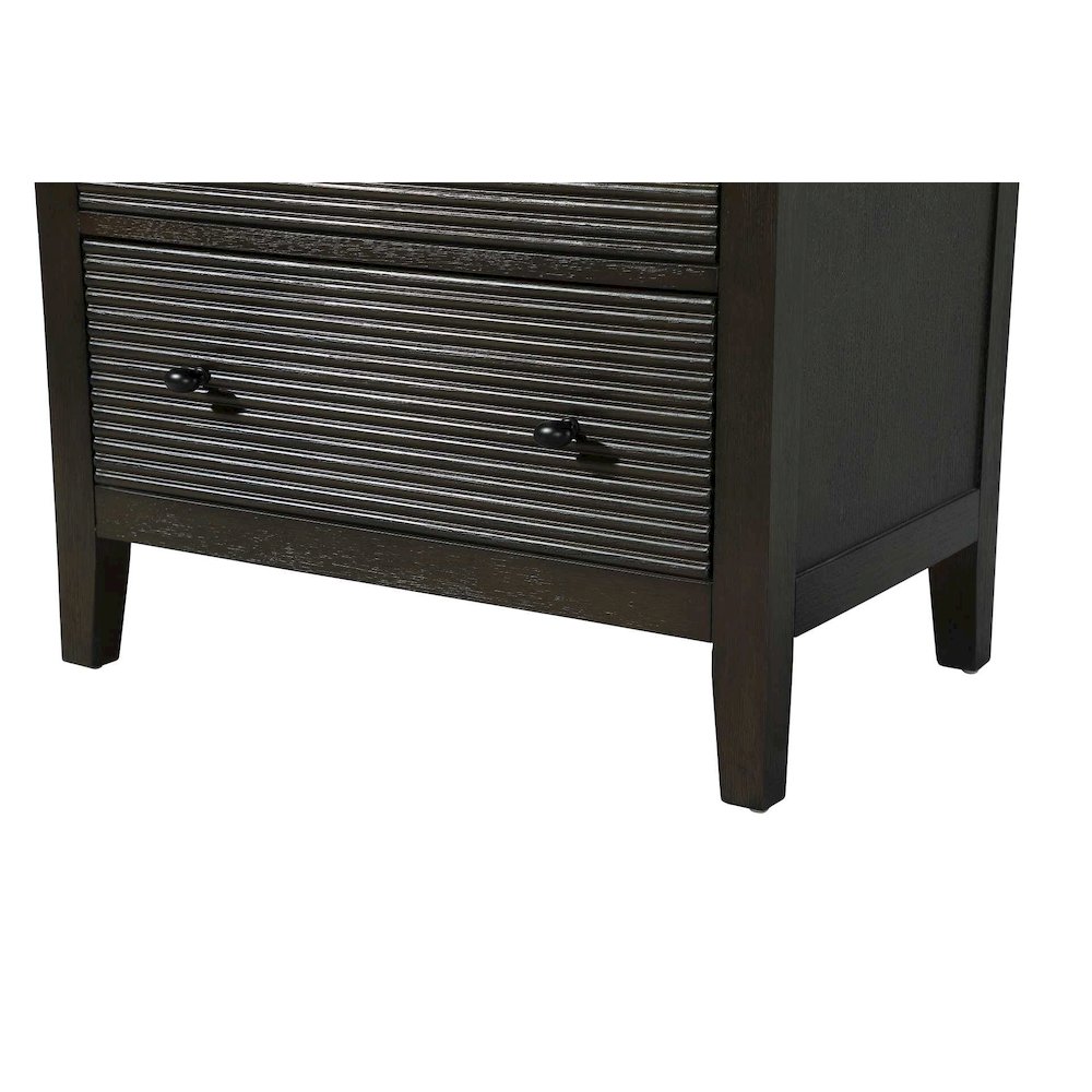 28 Inch Bath Storage Glass Cabinet in Chocolate Oak. Picture 6