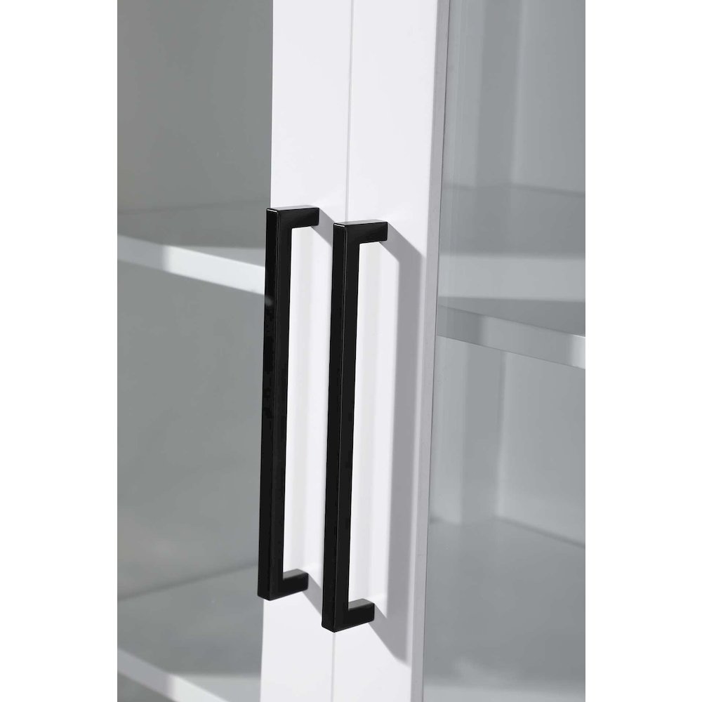 28 Inch Bath Storage Glass Cabinet in White. Picture 5