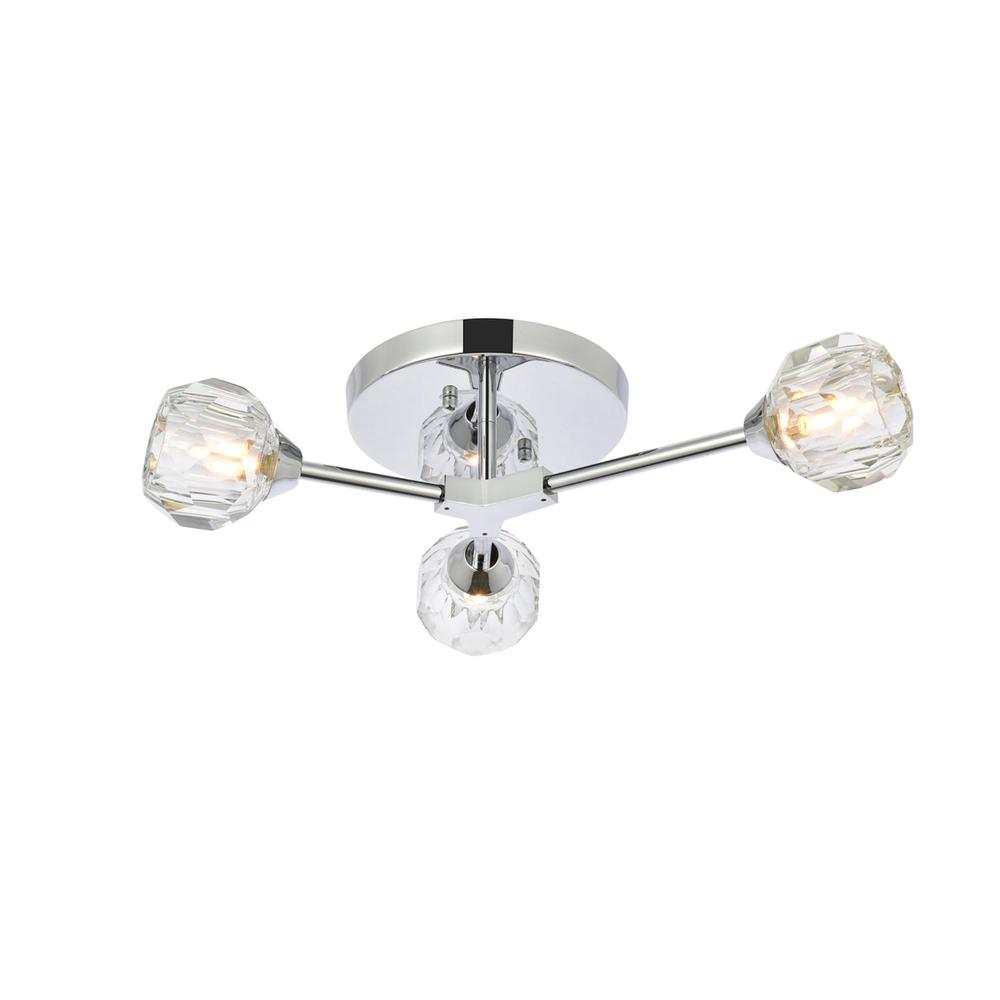 Zayne 3 Light Flush Mount in Chrome. Picture 2