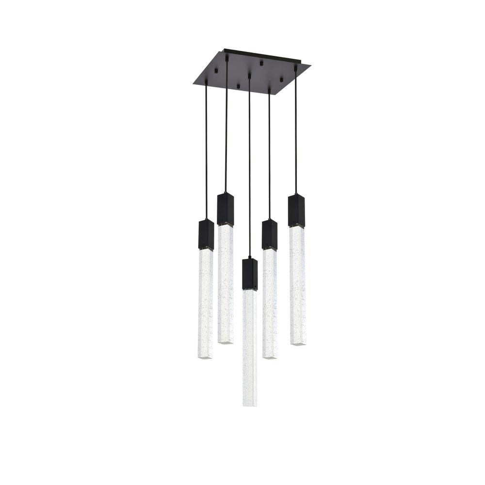 Weston 5 lights pendant in black. Picture 6