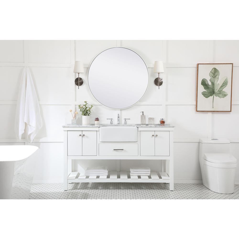 60 inch Single bathroom vanity in white. Picture 4