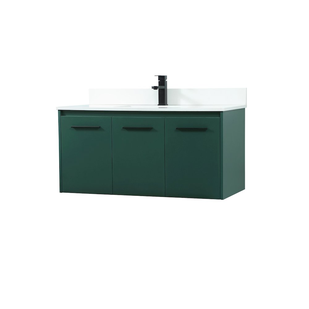 40 Inch Single Bathroom Vanity In Green With Backsplash. Picture 8