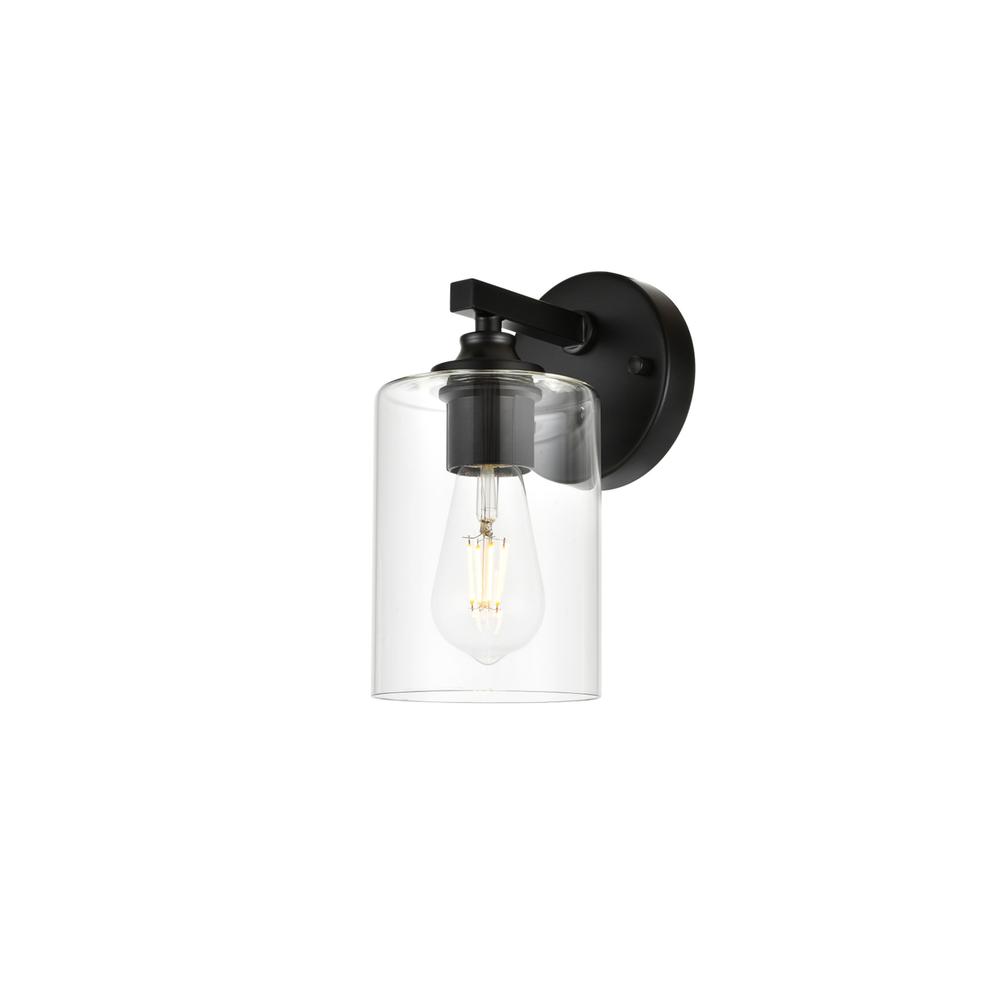 Mayson 1 light Black and Clear Bath Sconce. Picture 2