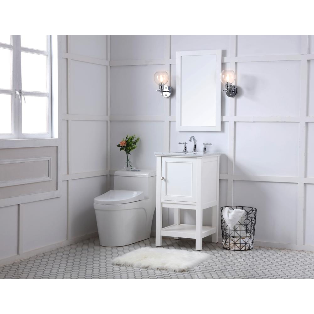 19 in. Single bathroom vanity set in White. Picture 8