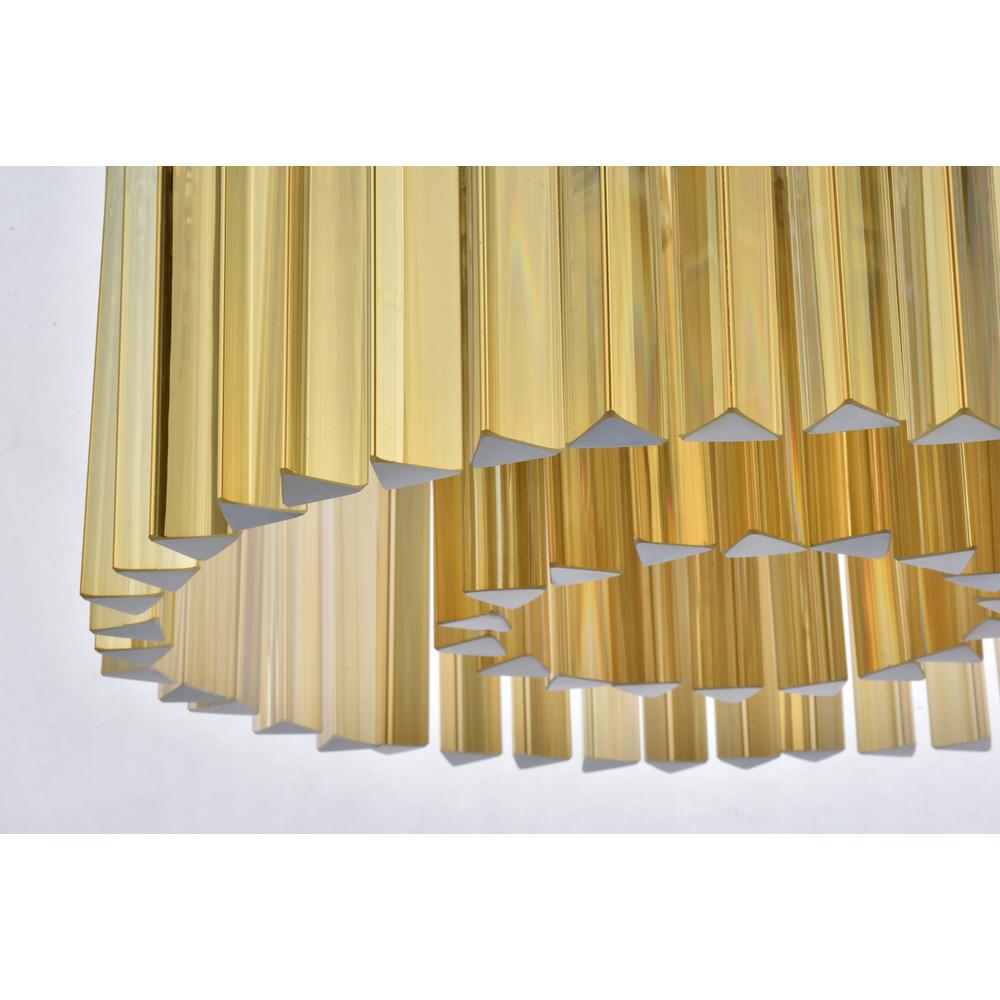 Sydney 6 light polished nickel Pendant Golden Teak (Smoky) Royal Cut Crystal. Picture 3