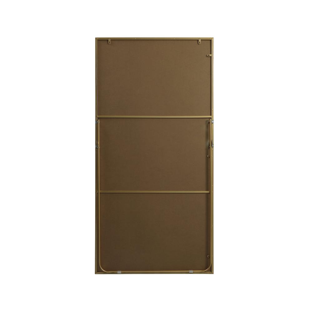 Metal Frame Rectangle Full Length Mirror 36x72 Inch in Brass. Picture 9