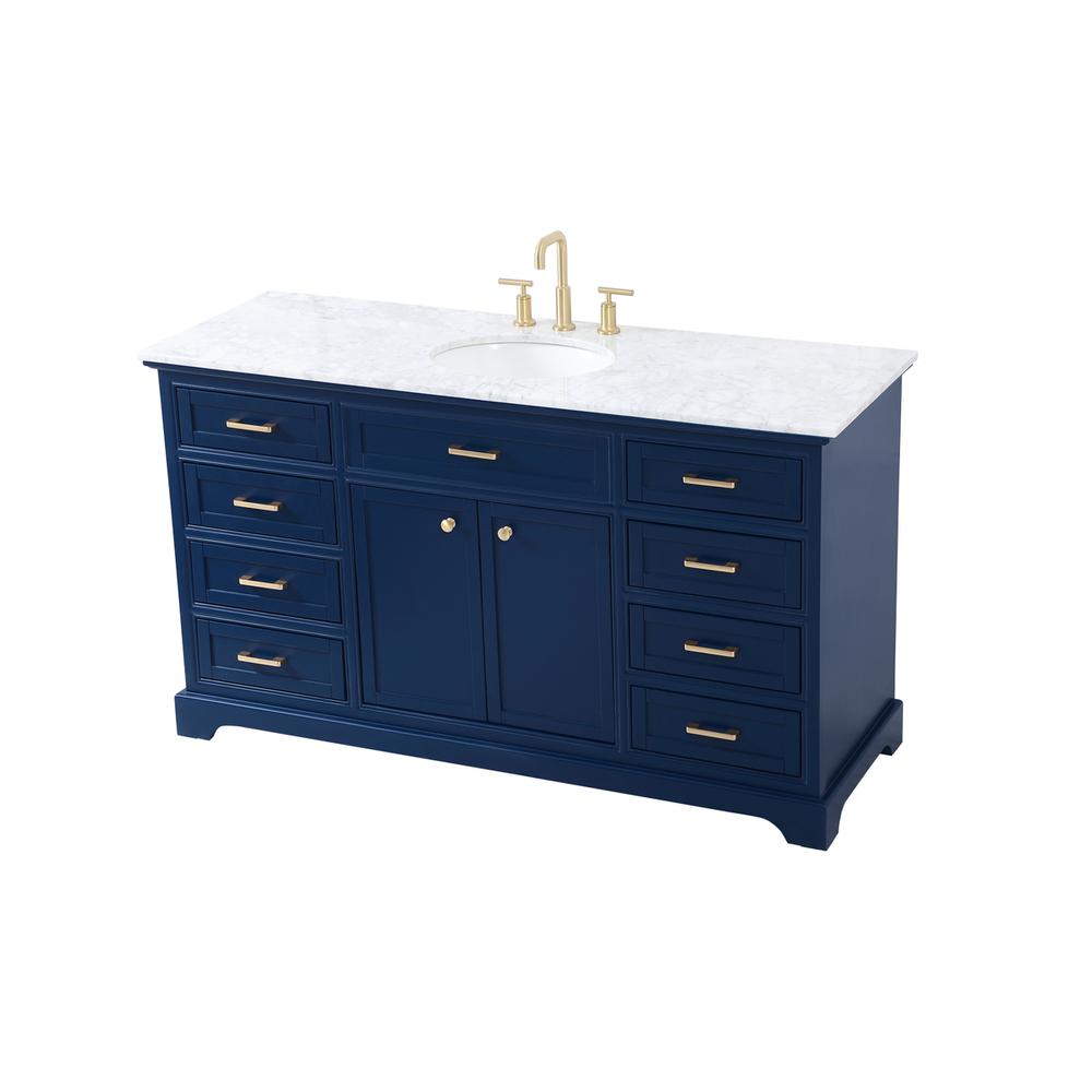 60 inch Single bathroom vanity in blue. Picture 8