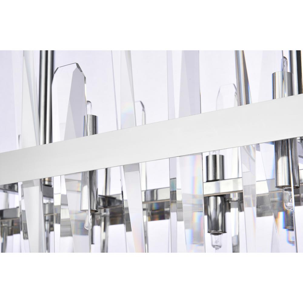 Serena 36 inch crystal rectangle chandelier in chrome. Picture 3