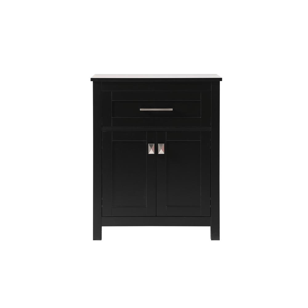 24 Inch Wide Bathroom Storage Freestanding Cabinet In Black. Picture 1