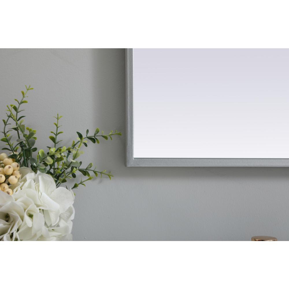 Metal Frame Arch Mirror 33x42 Inch in Silver. Picture 5