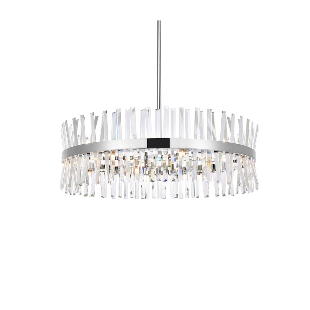 Serephina 36 inch crystal round chandelier light in chrome. Picture 2