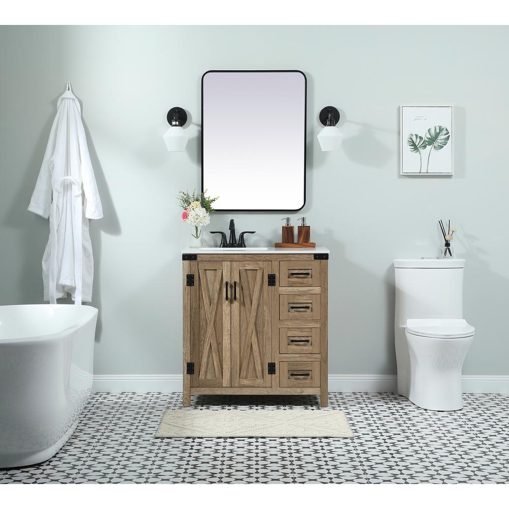 32 inch Single bathroom vanity in natural oak. Picture 4