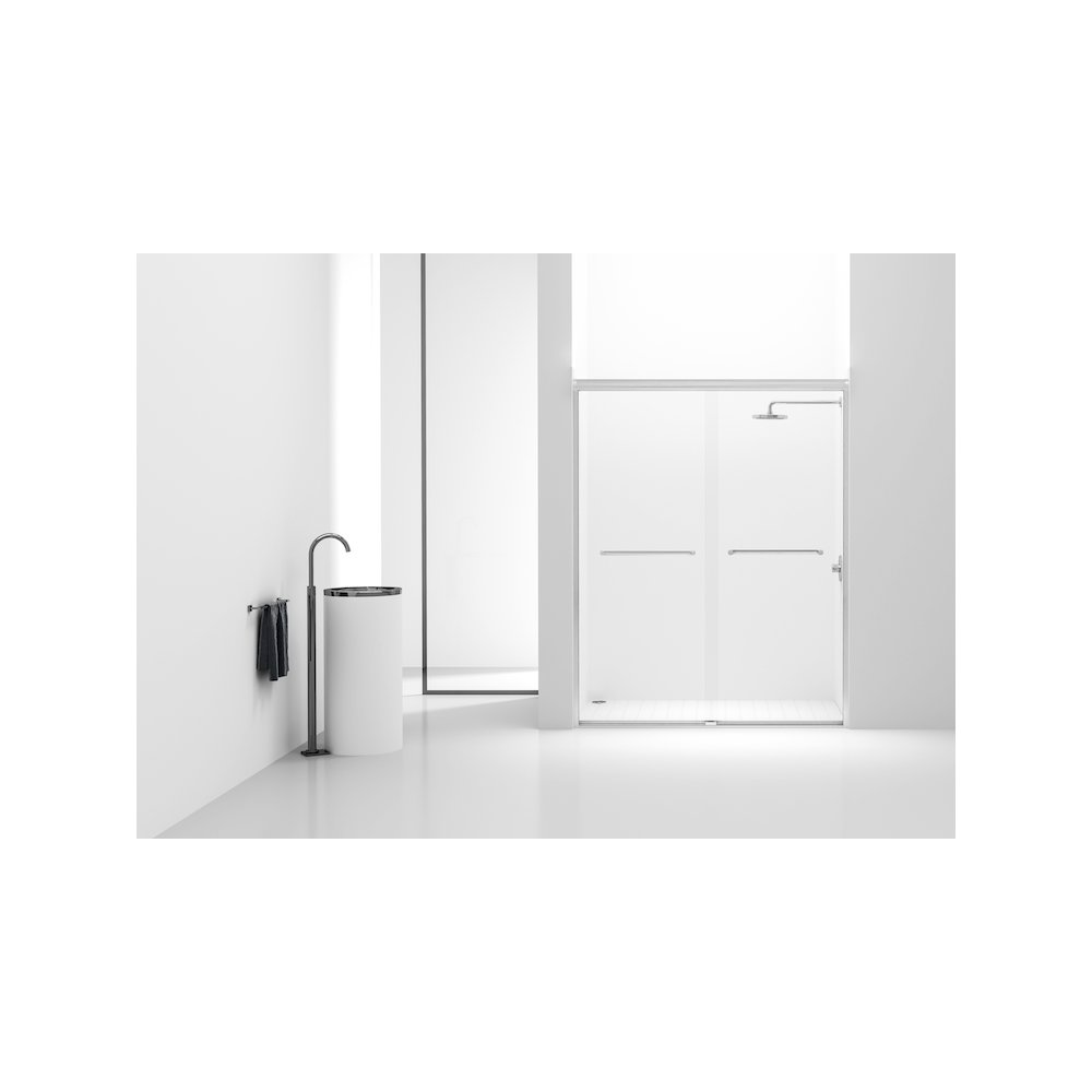 Semi-frameless shower door 60 x 72 in Polished Chrome. Picture 1
