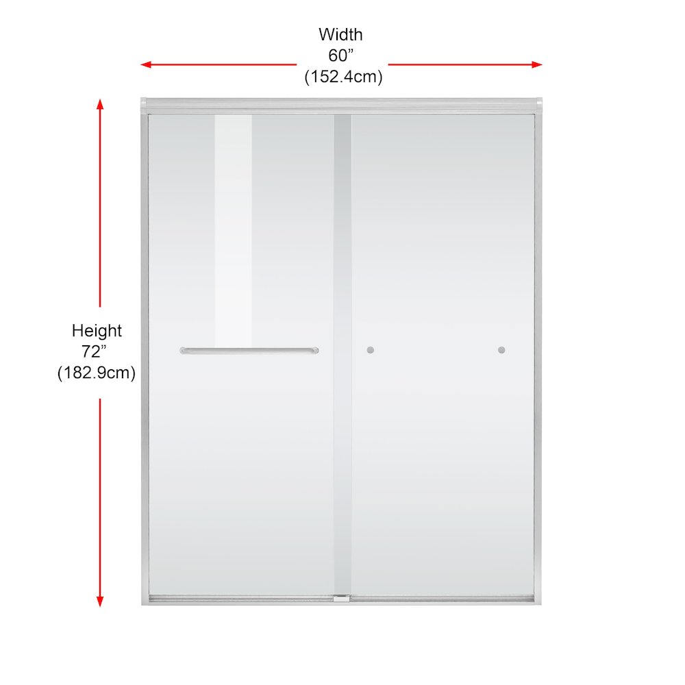 Semi-frameless shower door 60 x 72 in Polished Chrome. Picture 12