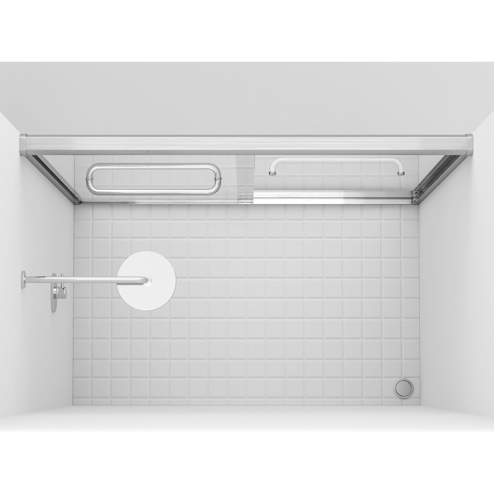Semi-frameless shower door 60 x 72 in Polished Chrome. Picture 5