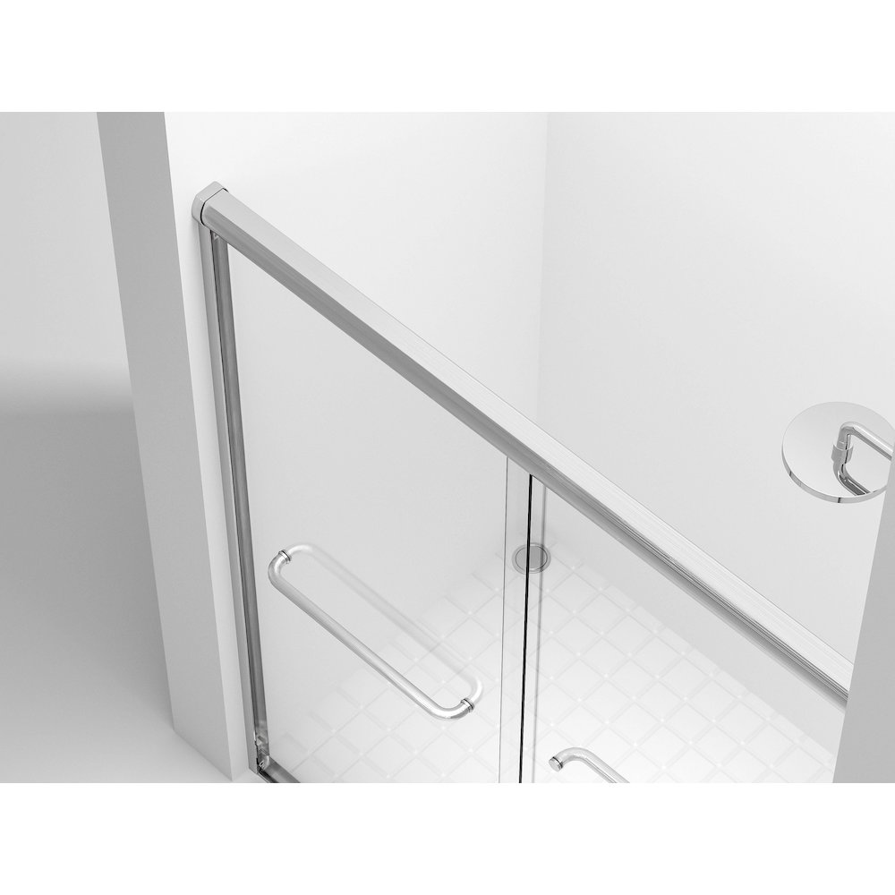 Semi-frameless shower door 60 x 72 in Polished Chrome. Picture 6