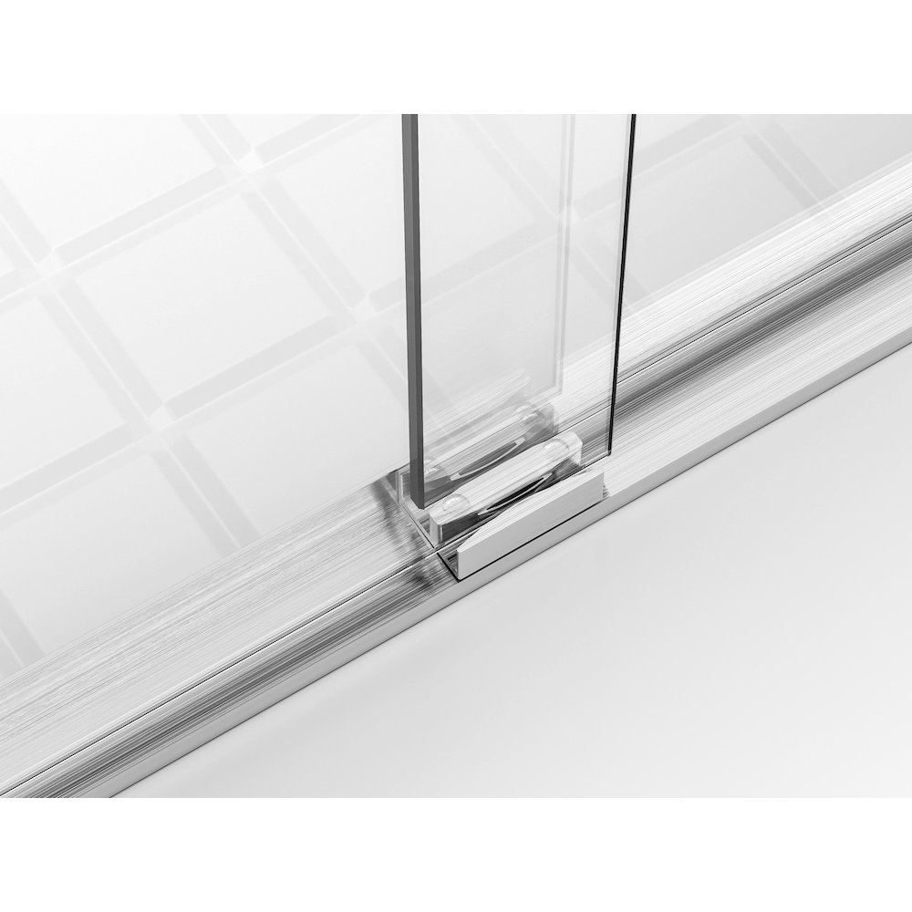 Semi-frameless shower door 60 x 72 in Polished Chrome. Picture 10