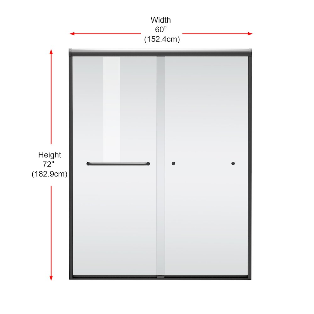 Semi-frameless shower door 60 x 72 in Brushed Nickel. Picture 12