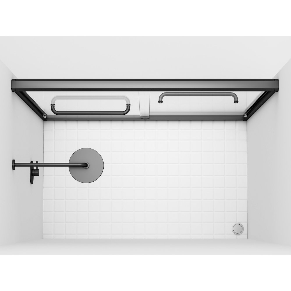 Semi-frameless shower door 60 x 72 in Brushed Nickel. Picture 5