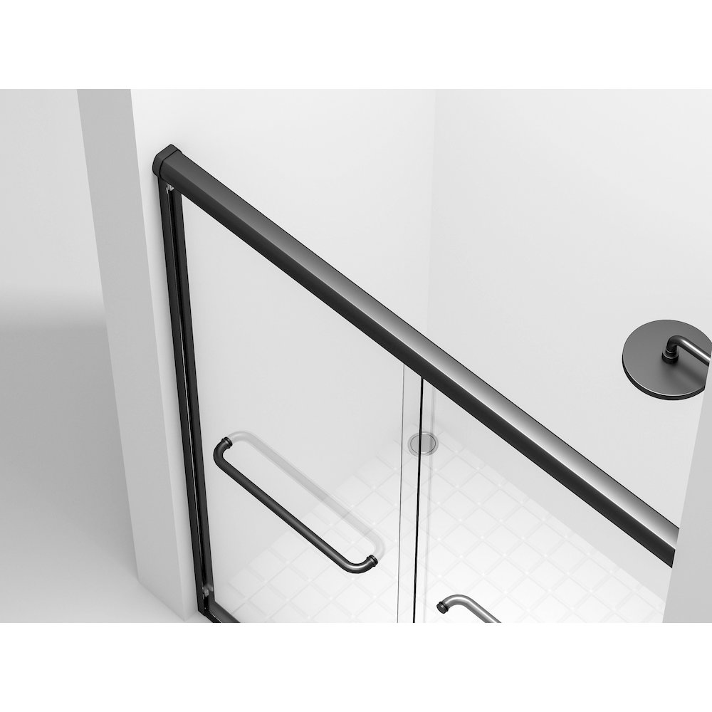 Semi-frameless shower door 60 x 72 in Brushed Nickel. Picture 6