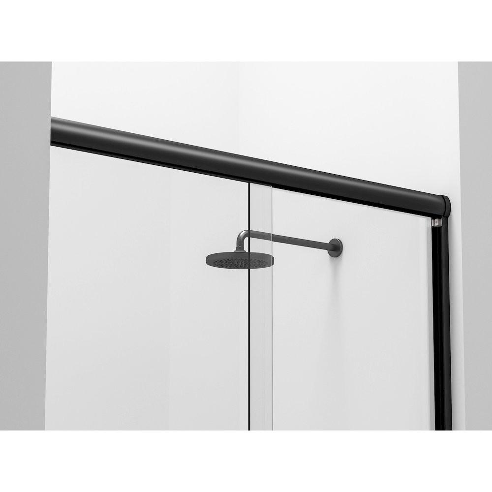 Semi-frameless shower door 60 x 72 in Brushed Nickel. Picture 7
