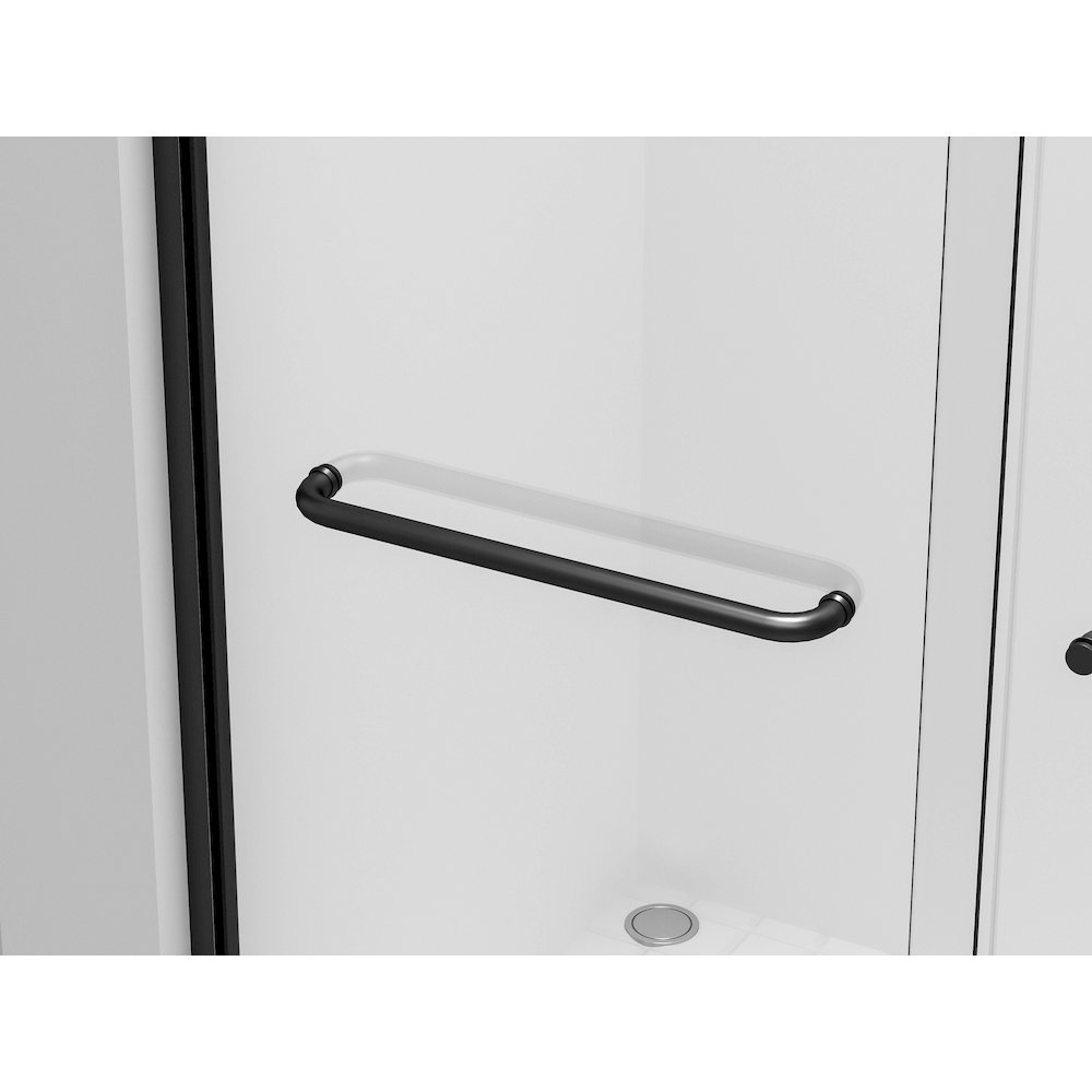 Semi-frameless shower door 60 x 72 in Brushed Nickel. Picture 9