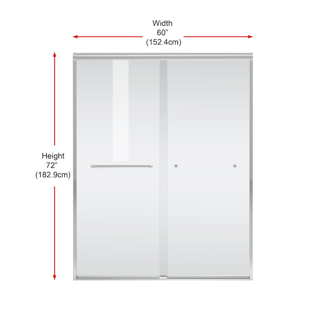 Semi-frameless shower door 60 x 72 in Matte Black. Picture 12