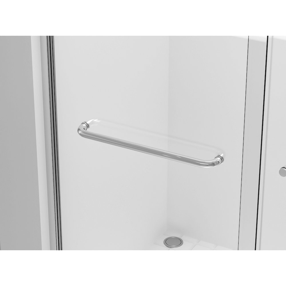 Semi-frameless shower door 60 x 72 in Matte Black. Picture 9