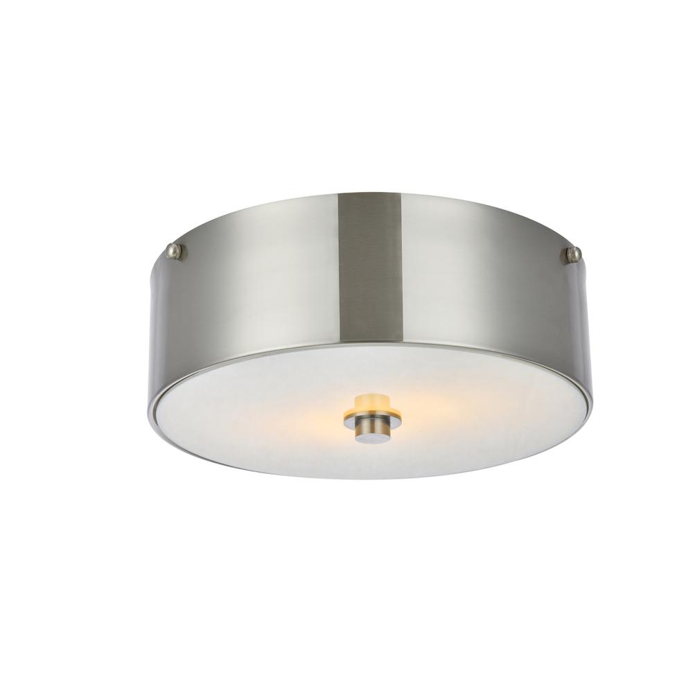 Hazen 2 light 12 inch Burnished Nickel flush mount. Picture 1