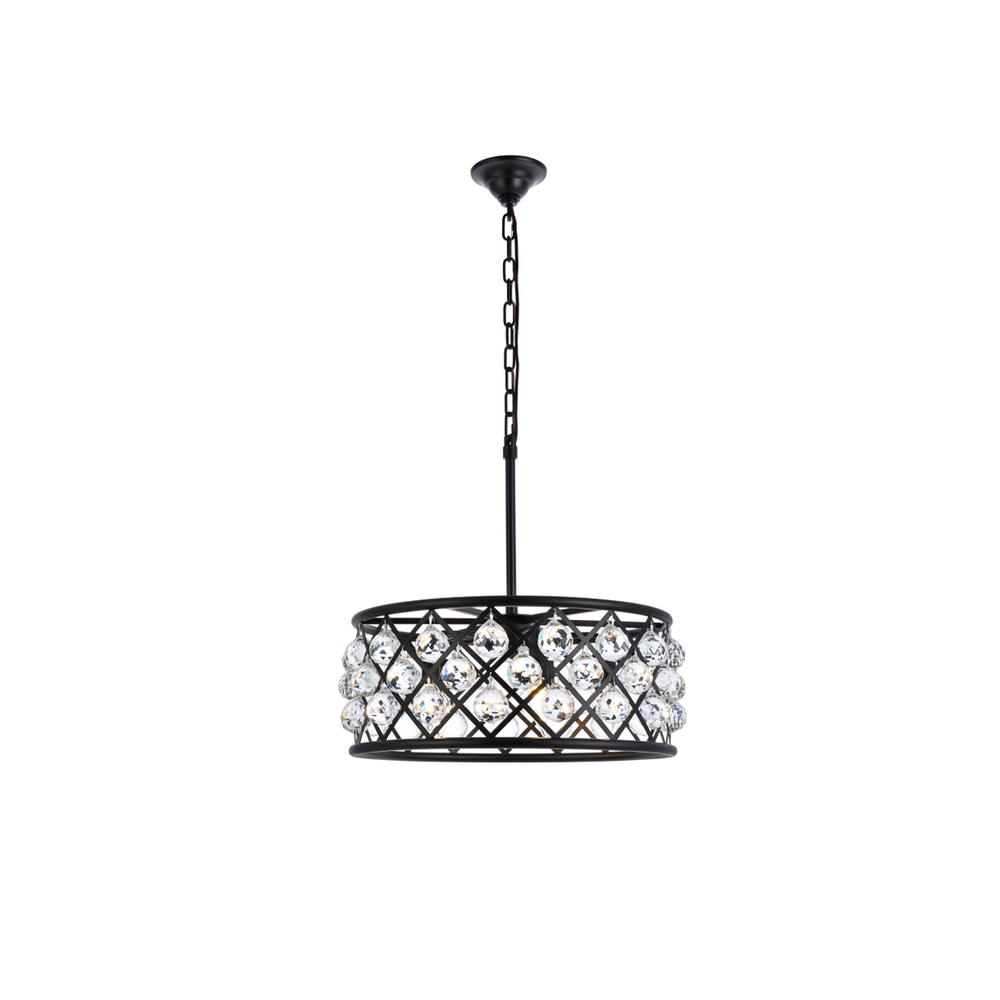 Madison 5 light Matte Black Chandelier Clear Royal Cut Crystal. Picture 1