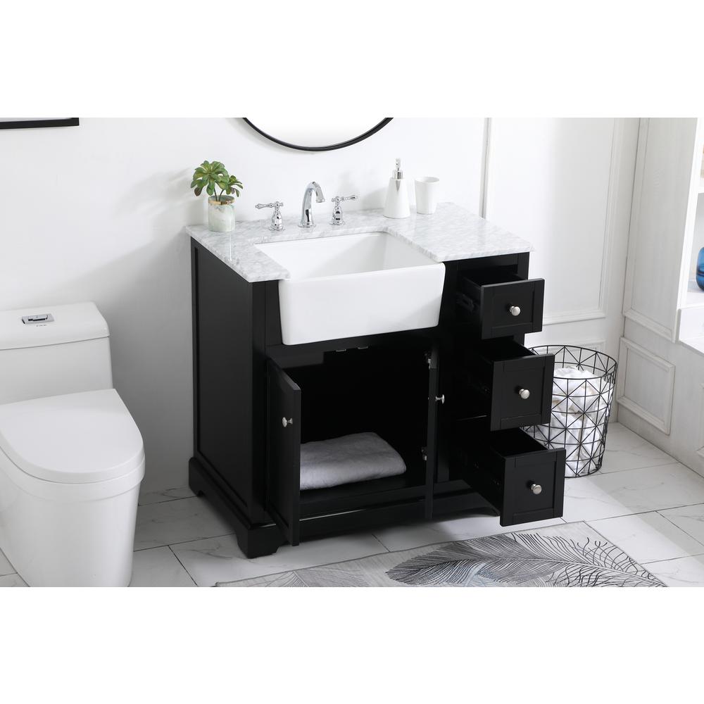 36 inch Single bathroom vanity in black. Picture 3