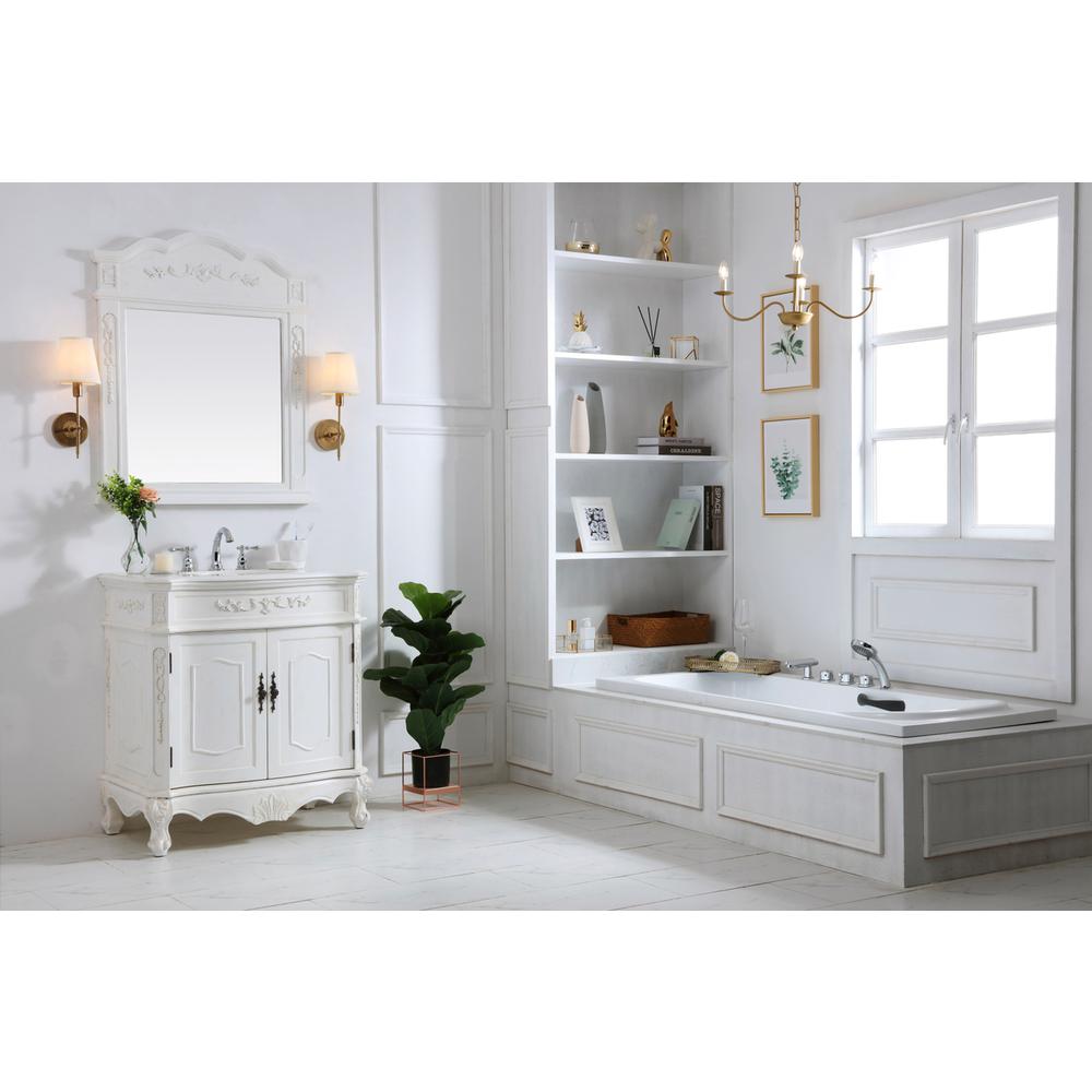 32 inch Single Bathroom vanity in antique white. Picture 9