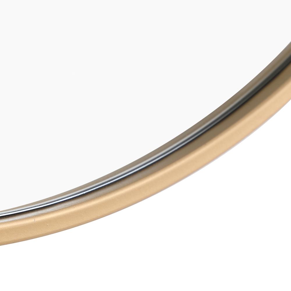 Metal frame Round Mirror 32 inch Brass finish. Picture 6