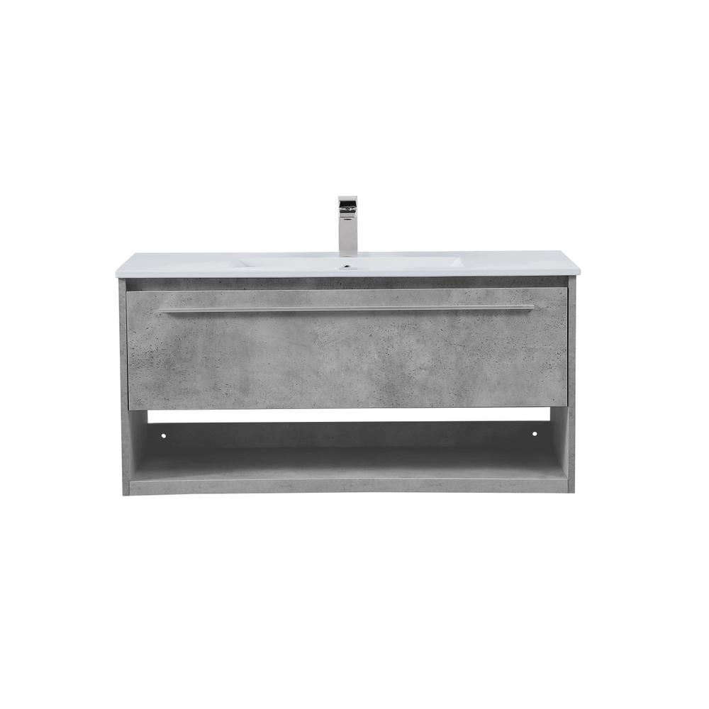 40 inch  Single Bathroom Floating Vanity in Concrete Grey. Picture 1