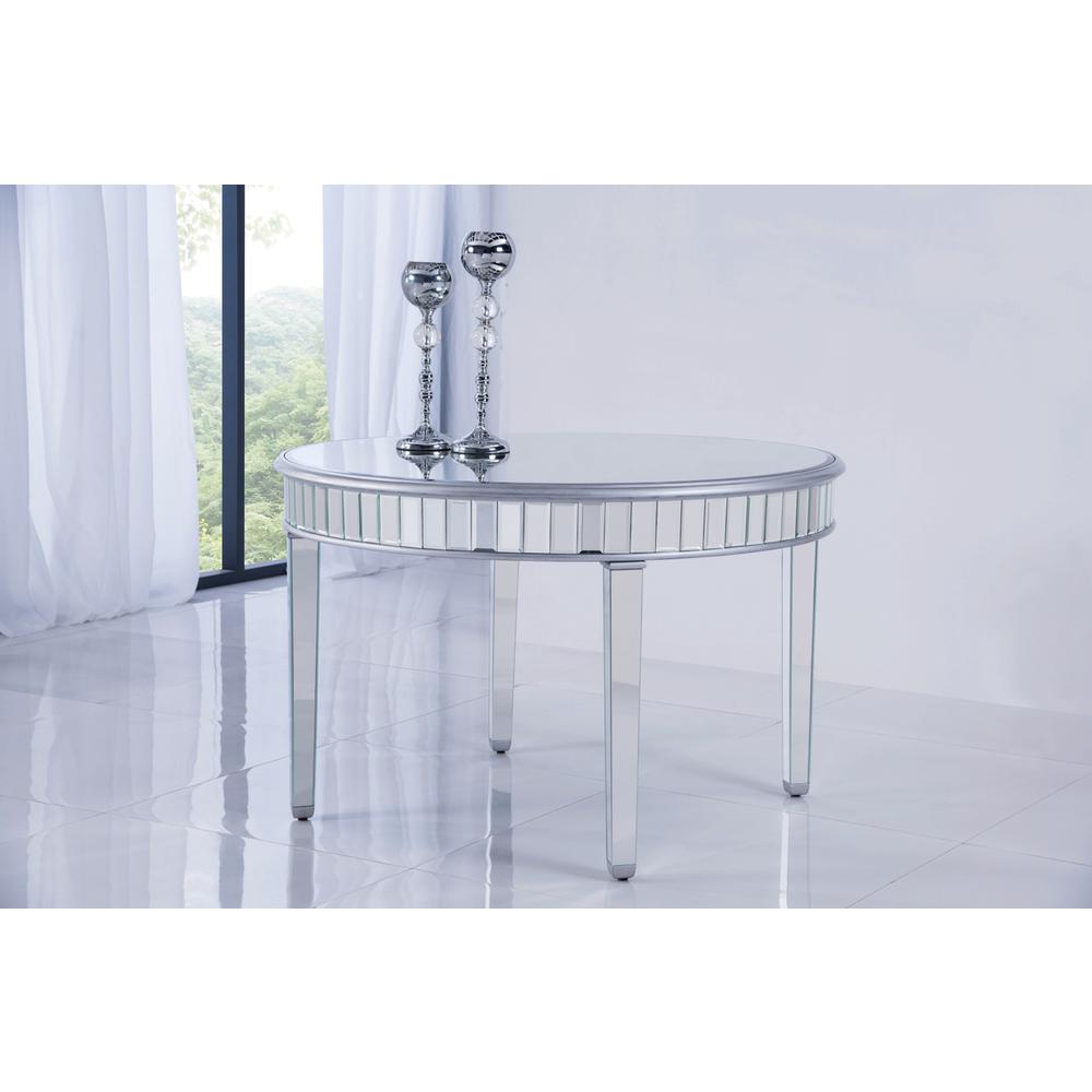 Round Dining Table 48 in. x 30 in. in silver paint. Picture 1