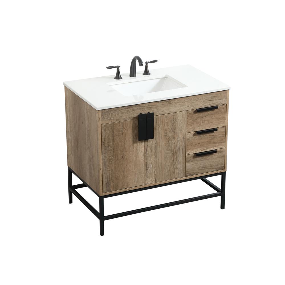 36 inch Single bathroom vanity in natural oak. Picture 8